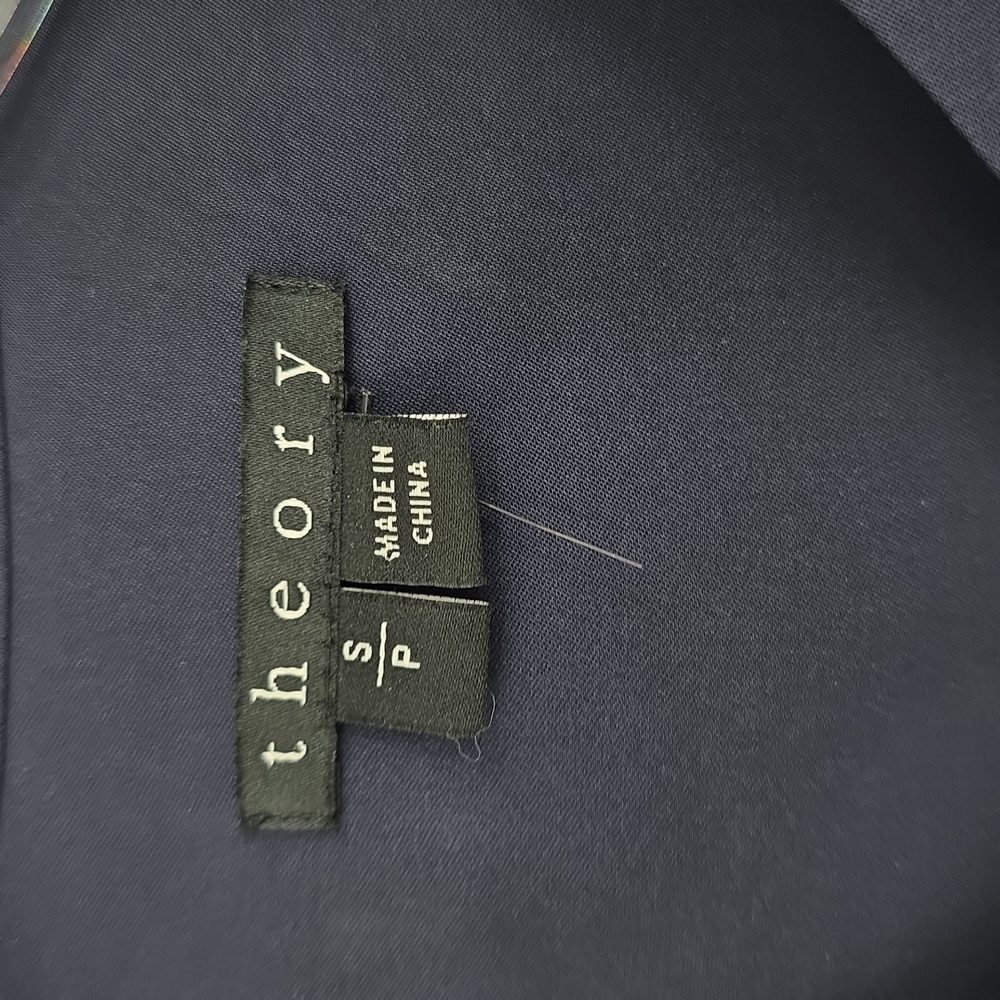 Theory Silk Midnight Blue Button-Up Dress Womens Size S - Picture 7 of 8